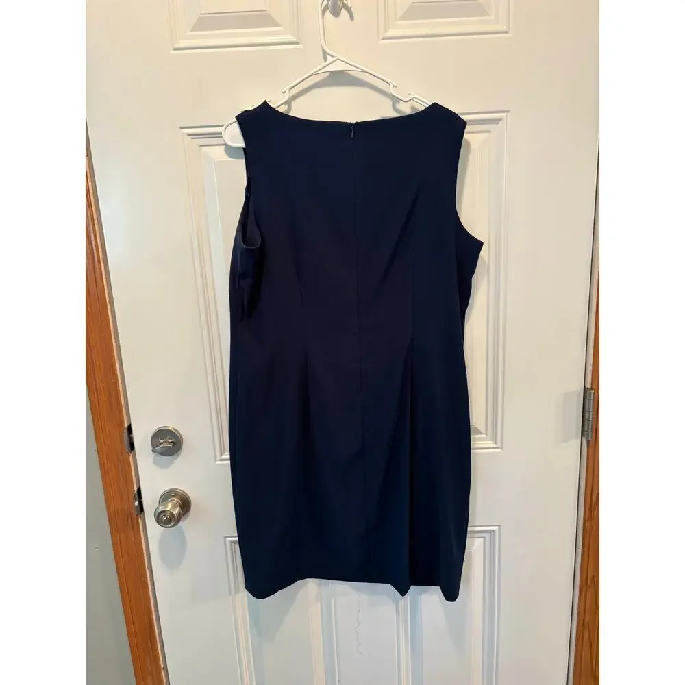 AGB brand sleeveless navy blue shift dress size 16 - Picture 4 of 4